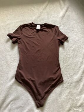 PINK Victoria's Secret Brown Crewneck Bodysuit